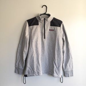 Vineyard Vines 1/4 Zip Heather Gray Navy Pullover